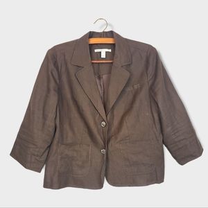 Linen Jacket / Blazer Brown